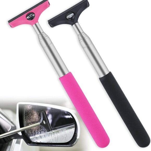 Side Mirror Squeegee, 2 PCS Car Mirror Squeegee, Retractable Car Rearview Mirror - Picture 1 of 7